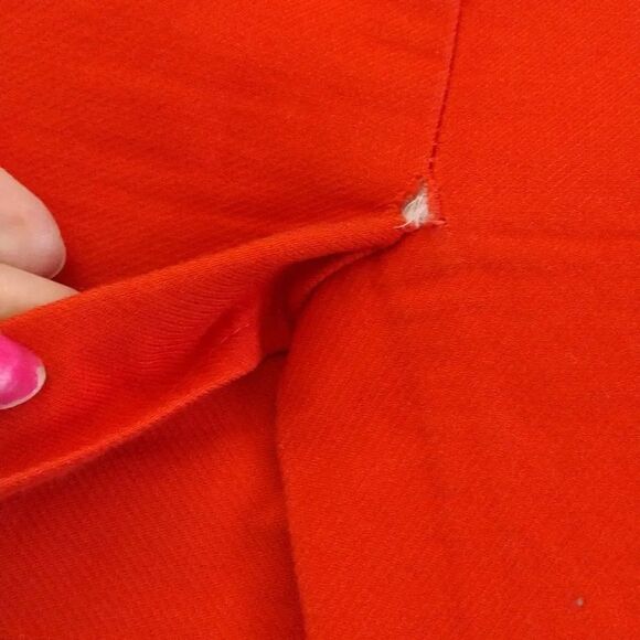 J. Crew Factory The Pencil Skirt Red Orange Cotton Skirt with Pockets Size 8 - Picture 15 of 16